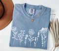 Wildflowers Botanical Plant Nature Garment Dyed T Shirt