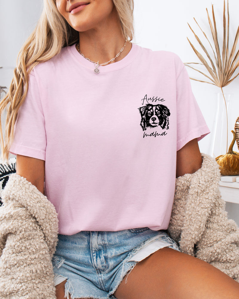 Aussie Australian Shepherd Dog Mom Comfort Colors T Shirt