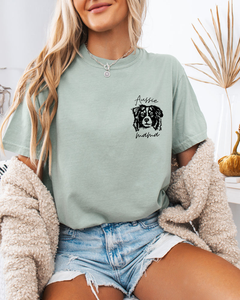 Aussie Australian Shepherd Dog Mom Comfort Colors T Shirt