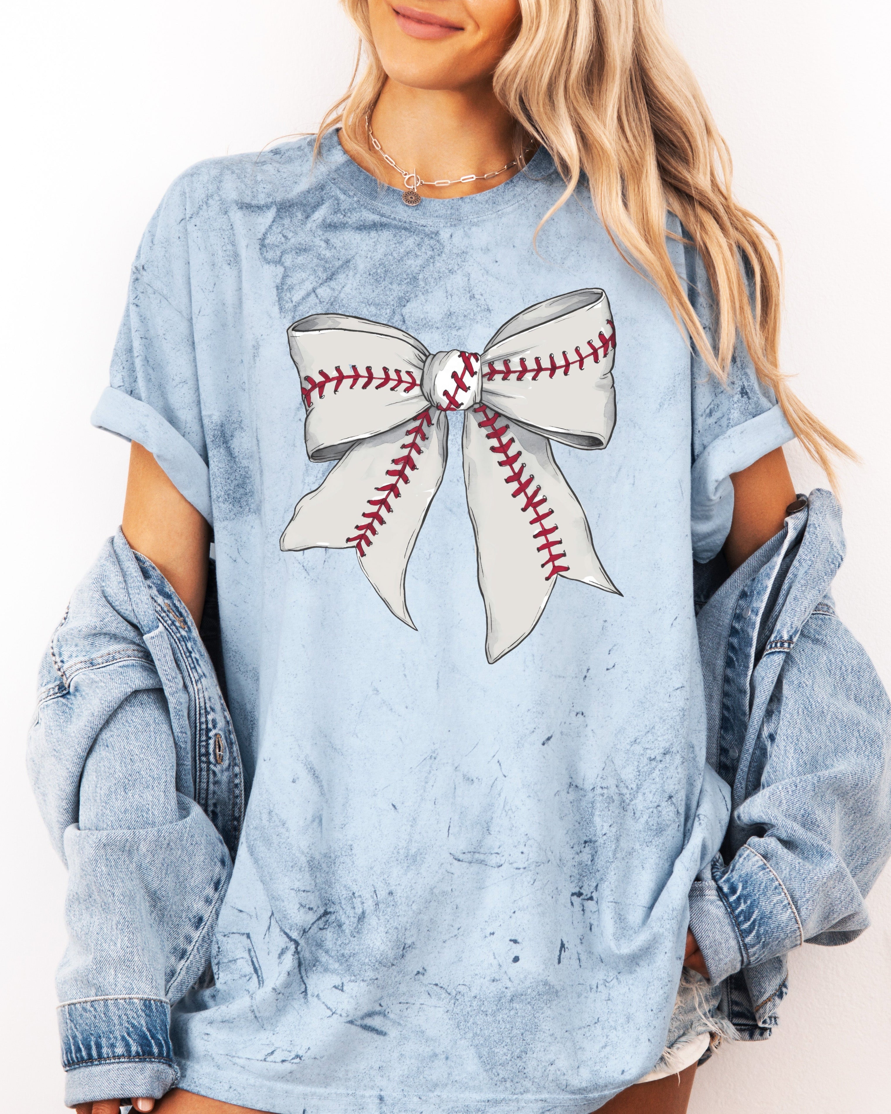 Baseball Ribbon Lover Mom Game Day Comfort Colors Graphic Tees