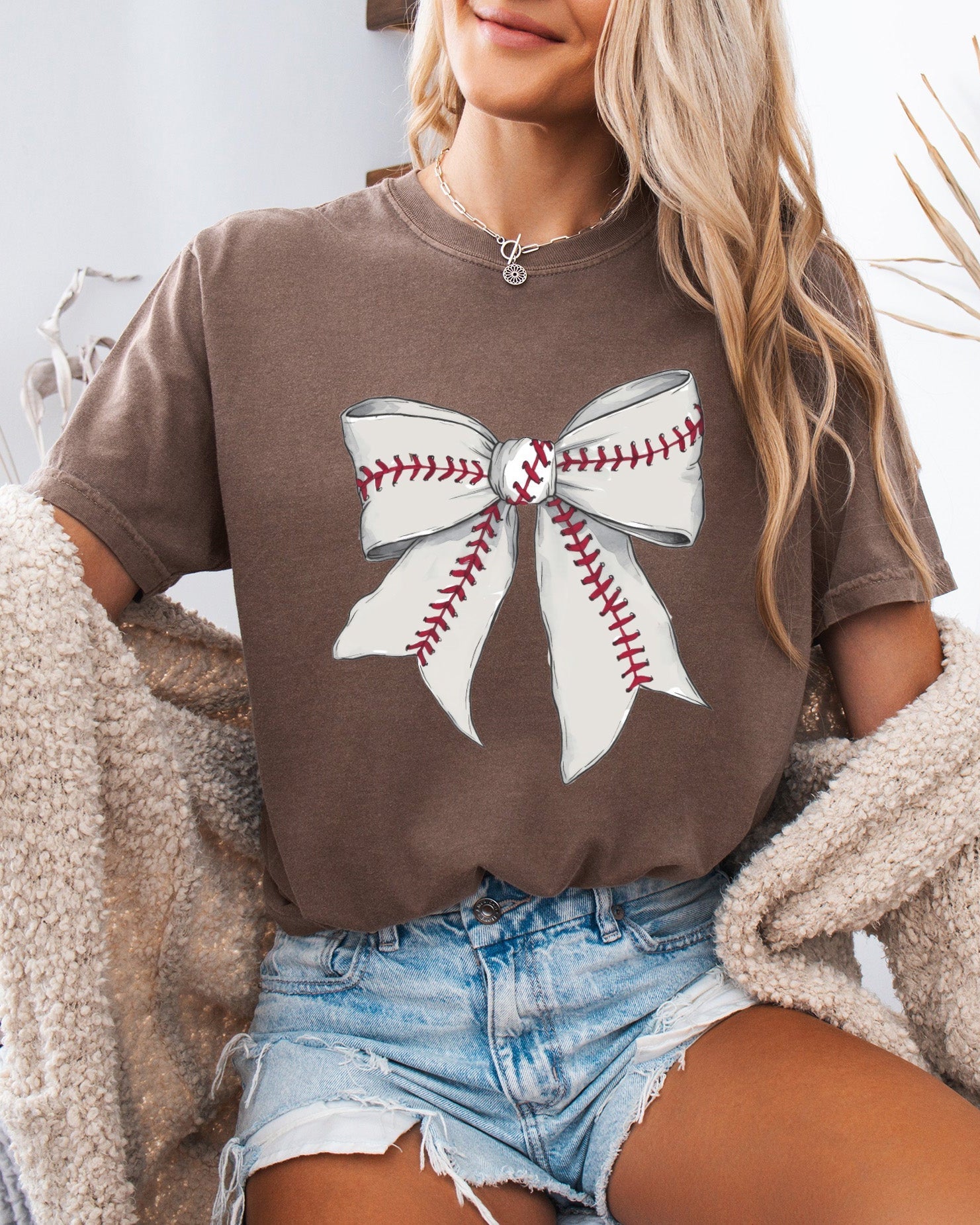 Baseball Ribbon Lover Mom Game Day Comfort Colors Graphic Tees