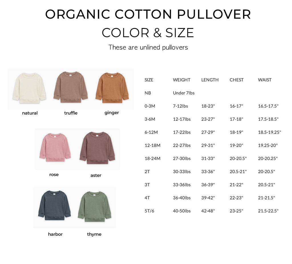 Big Sister Organic Cotton Pullover (Serif)