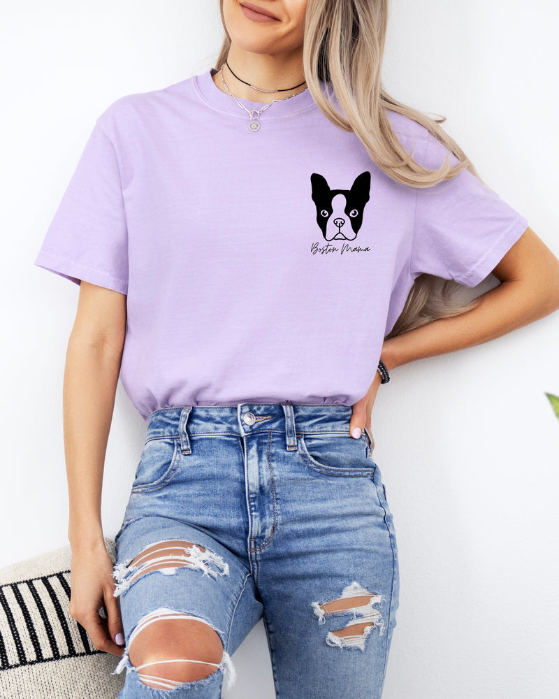 Boston Terrier Dog Mom Comfort Colors T Shirt