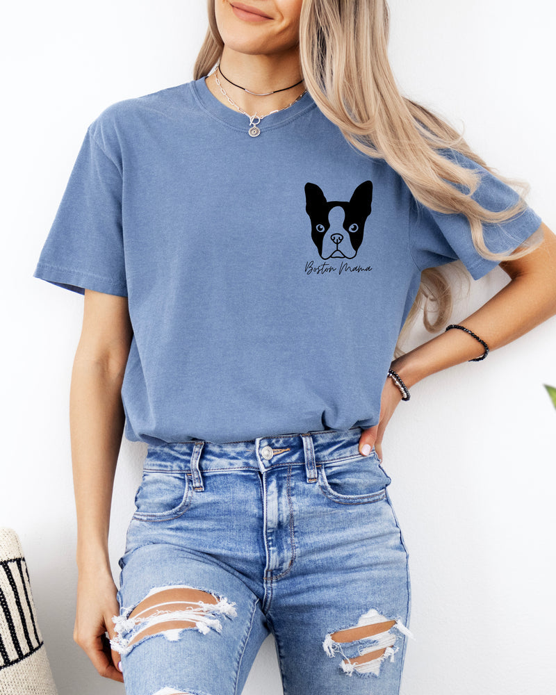 Boston Terrier Dog Mom Comfort Colors T Shirt