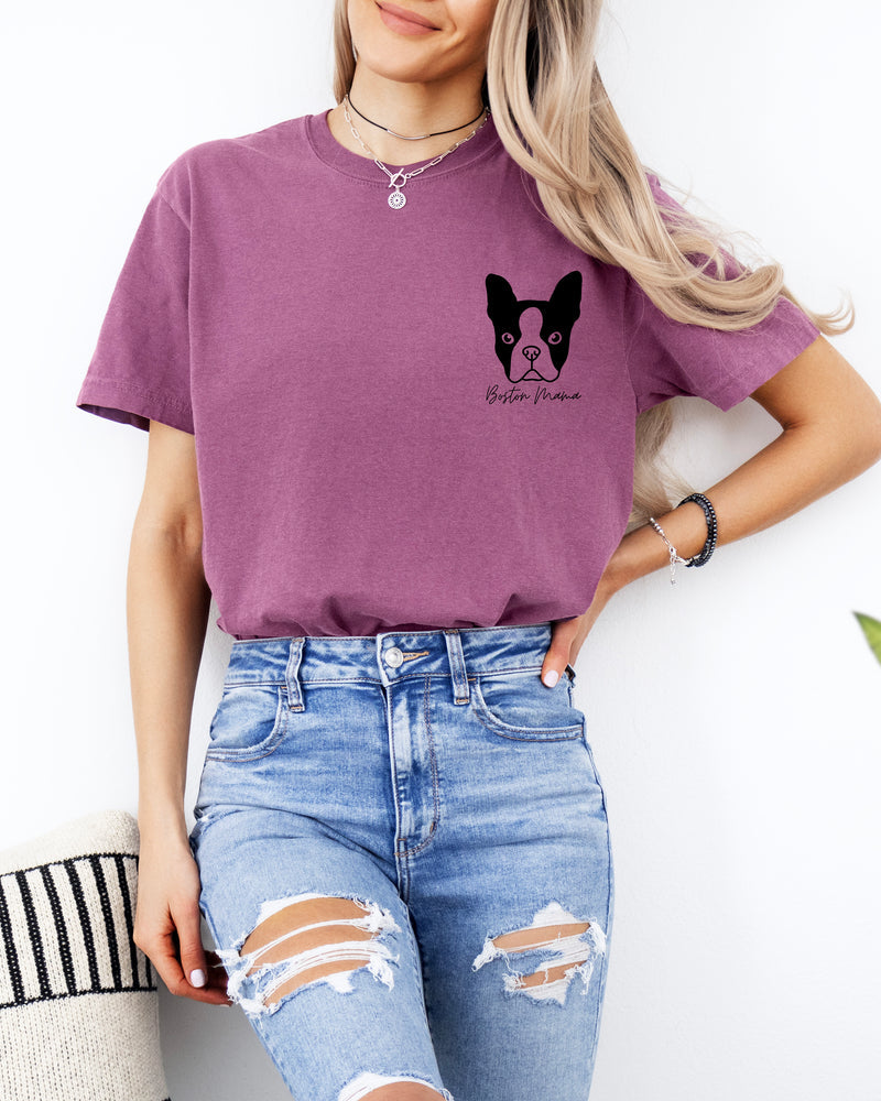 Boston Terrier Dog Mom Comfort Colors T Shirt