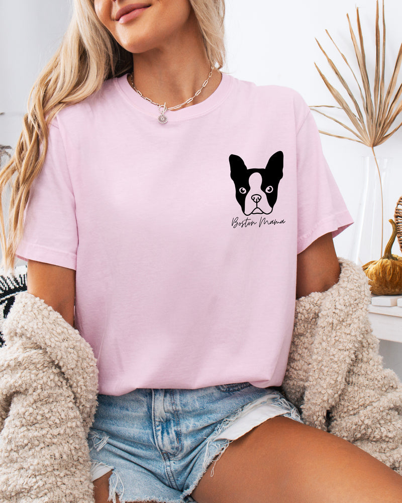 Boston Terrier Dog Mom Comfort Colors T Shirt