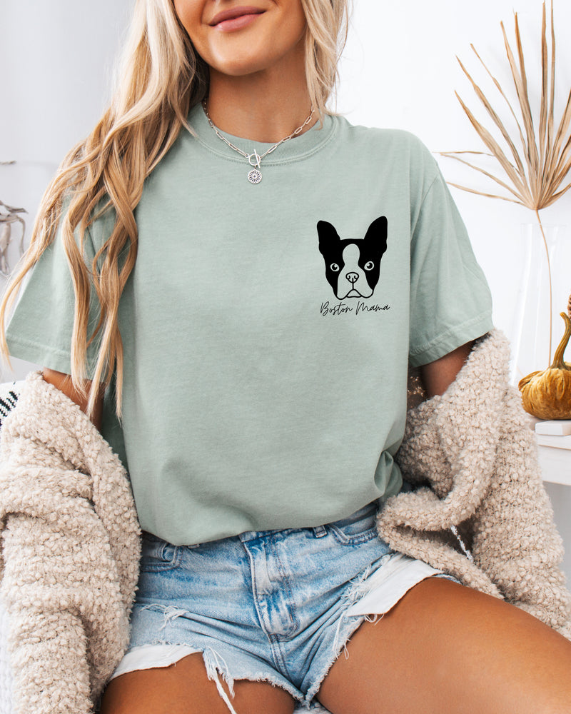 Boston Terrier Dog Mom Comfort Colors T Shirt