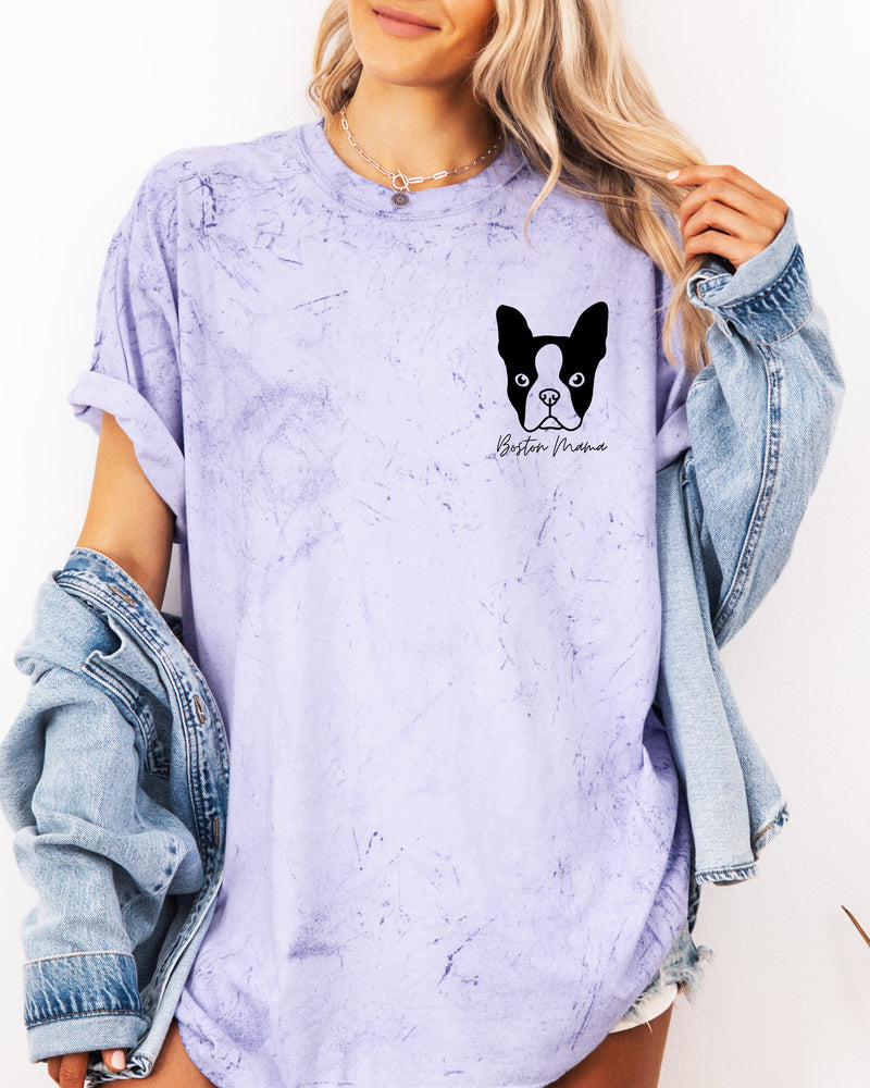 Boston Terrier Dog Mom Comfort Colors T Shirt
