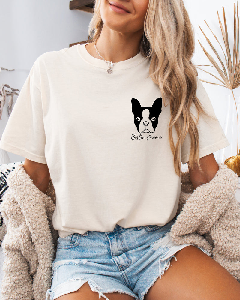 Boston Terrier Dog Mom Comfort Colors T Shirt