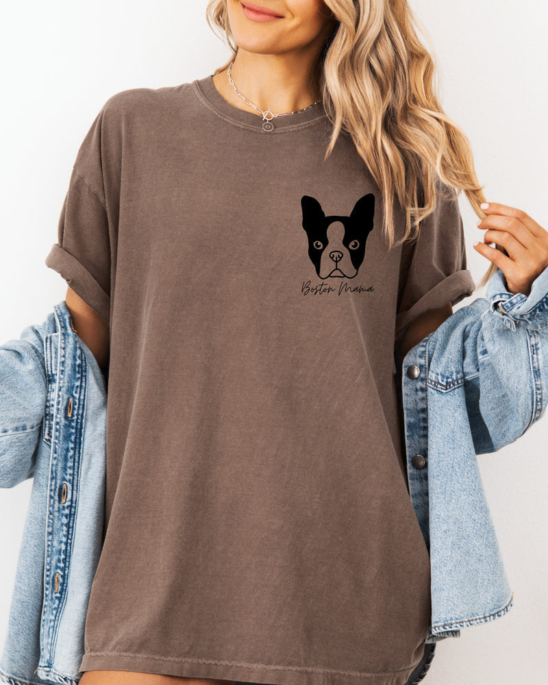 Boston Terrier Dog Mom Comfort Colors T Shirt