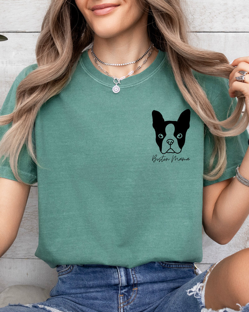 Boston Terrier Dog Mom Comfort Colors T Shirt