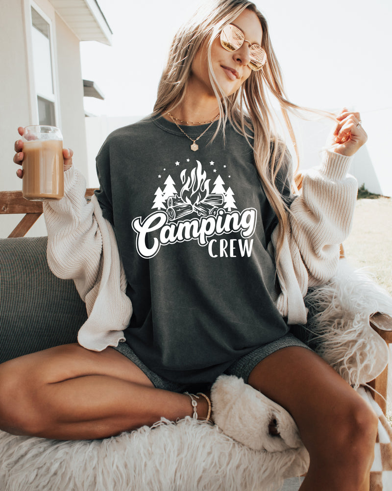 Camping Crew Camping Hiking Garment Dyed Shirt