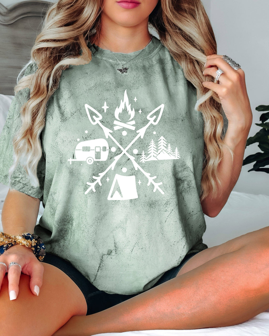 Camping Hiking Comfort Colors T Shirt (X shape)