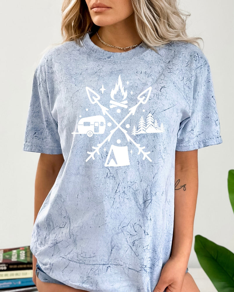Camping Hiking Comfort Colors T Shirt (X shape)