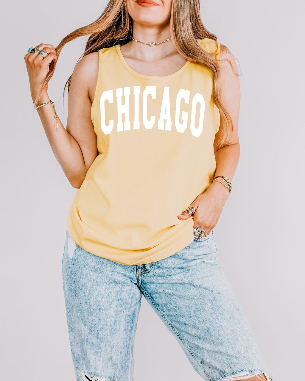 Chicago Illinois State City Comfort Colors Tank Top – USA Travel Graphic Summer Essential