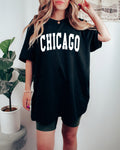 Chicago Illinois State City Comfort Colors T Shirt (Condensed Font)