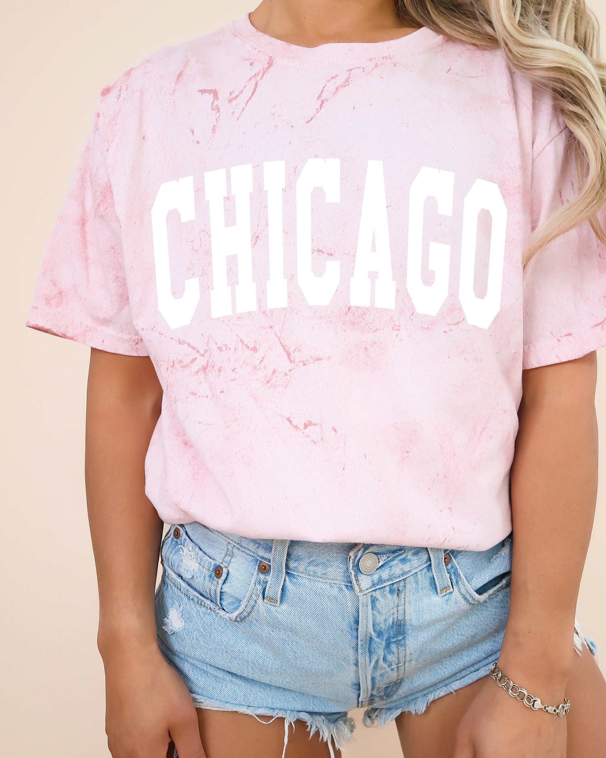 Chicago Illinois State City Comfort Colors T Shirt (Condensed Font)