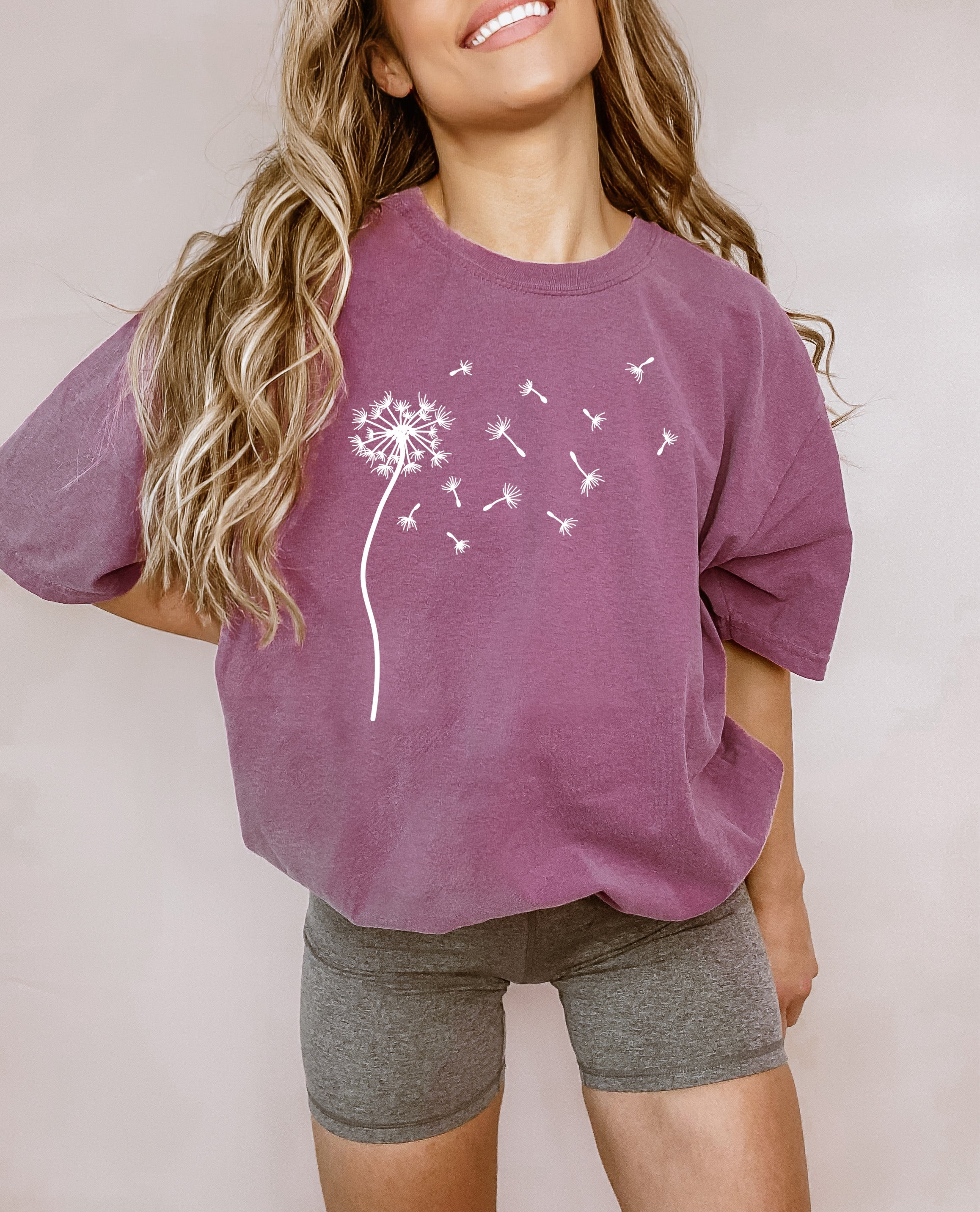 Dandelion Botanical wildflowers Garment Dyed T Shirt