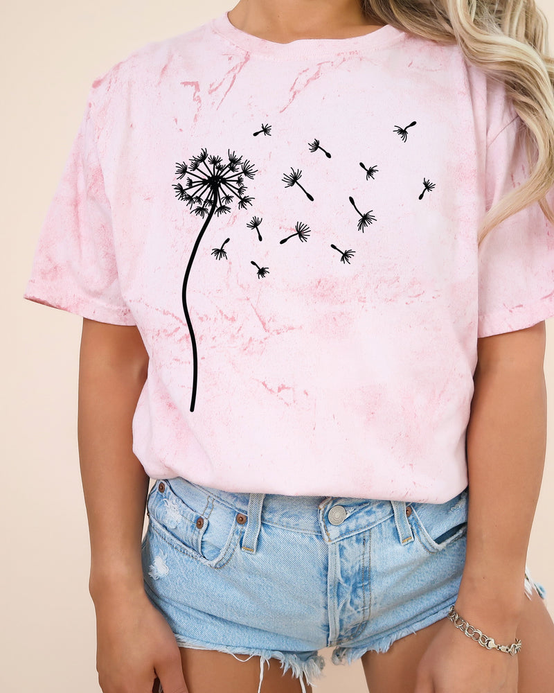 Dandelion Botanical wildflowers Garment Dyed T Shirt