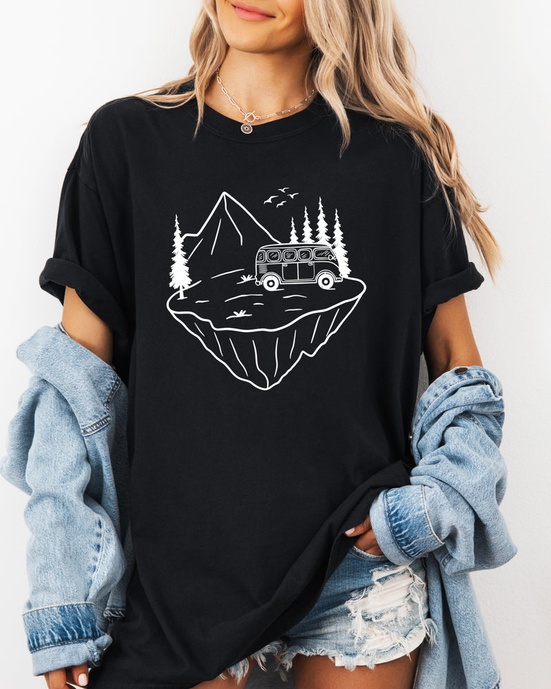 Desert Camping Hiking Mountain Nature Garment Dyed T Shirt