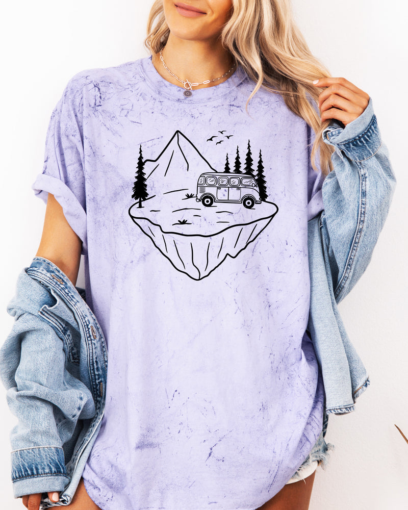 Desert Camping Hiking Mountain Nature Garment Dyed T Shirt