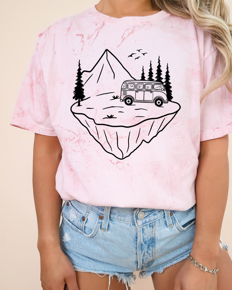 Desert Camping Hiking Mountain Nature Garment Dyed T Shirt