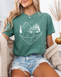 Desert Camping Hiking Mountain Nature Garment Dyed T Shirt
