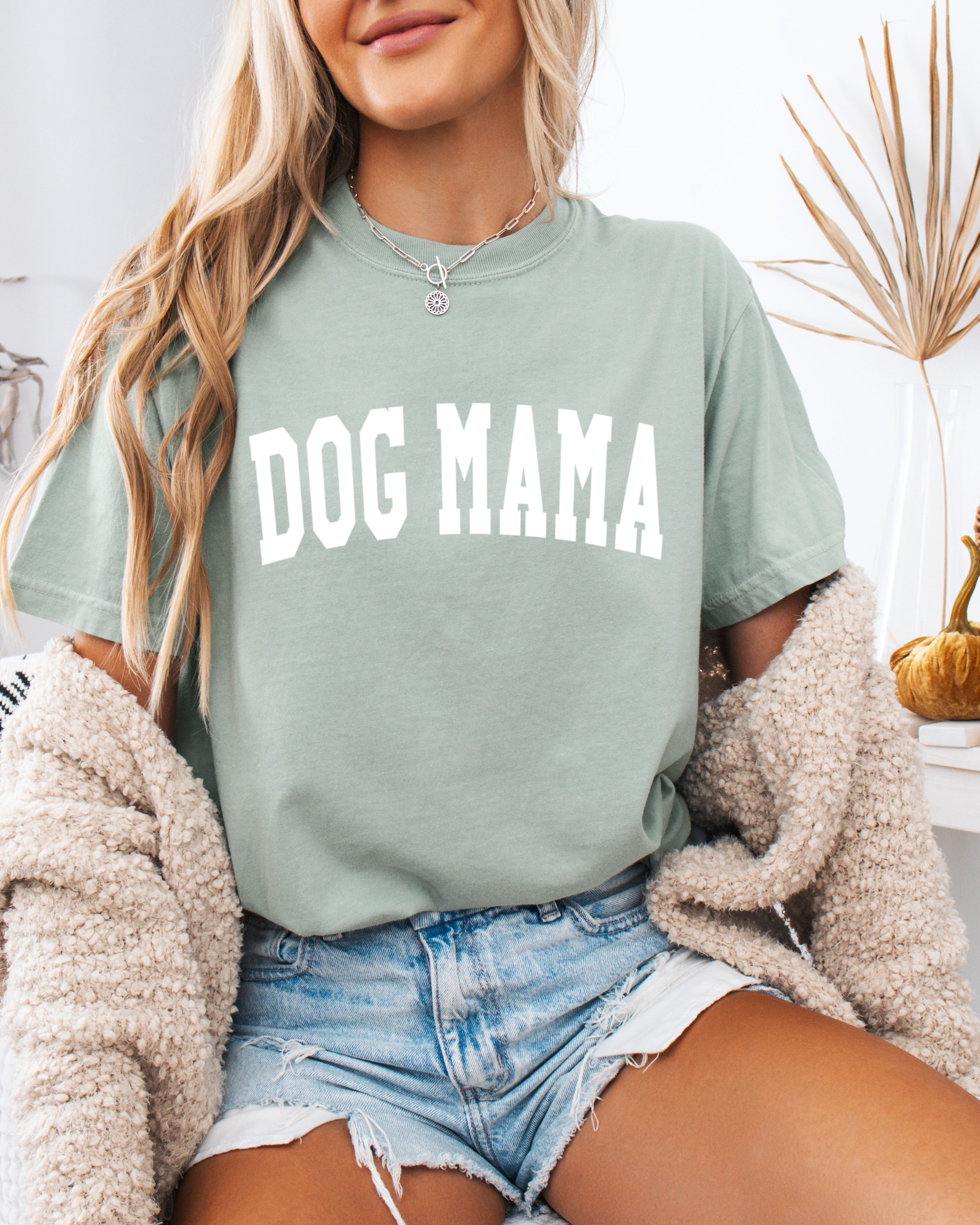 Dog Mama Comfort Colors Garment Dyed T Shirt (Condensed Font)