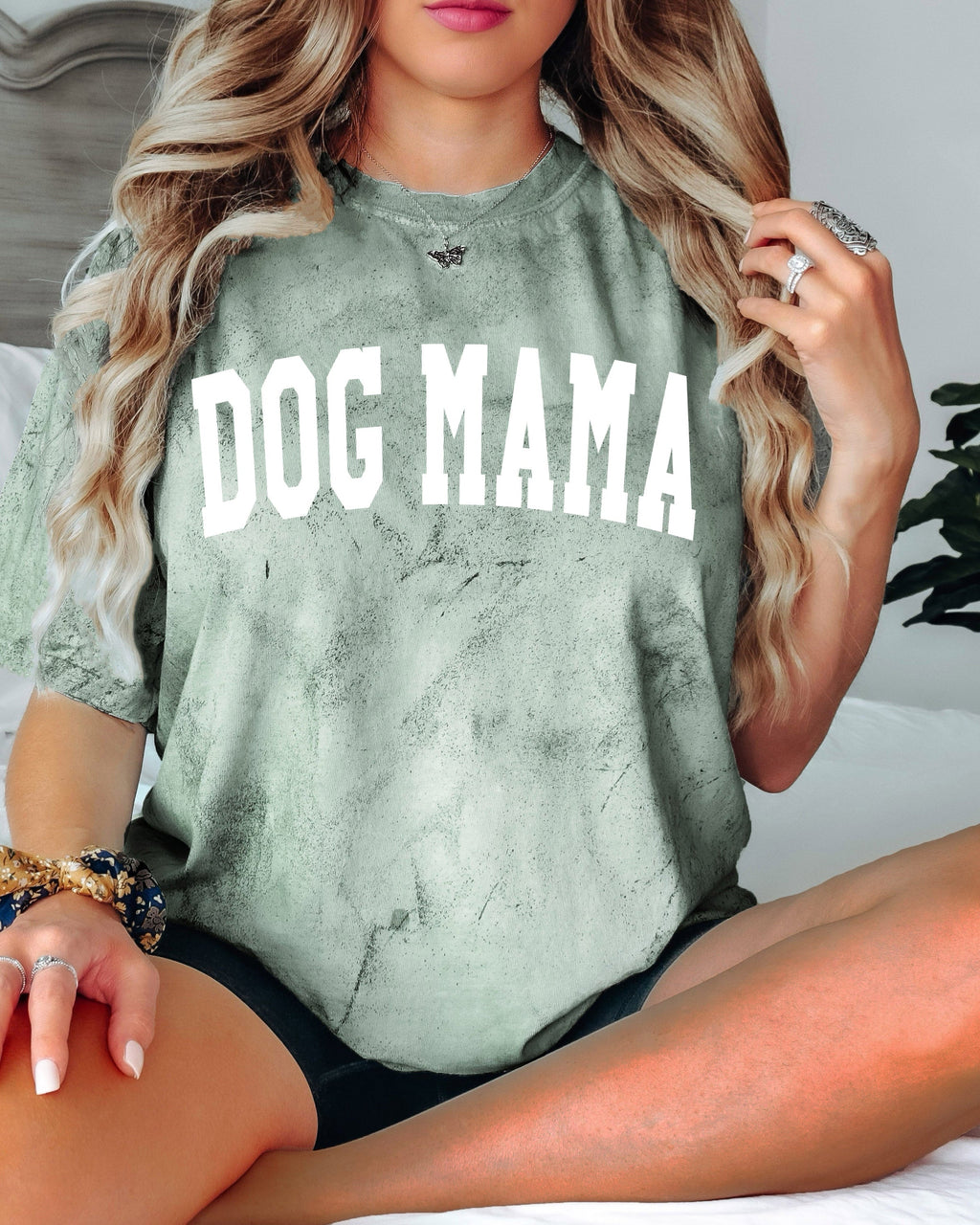 Dog Mama Comfort Colors Garment Dyed T Shirt (Condensed Font)