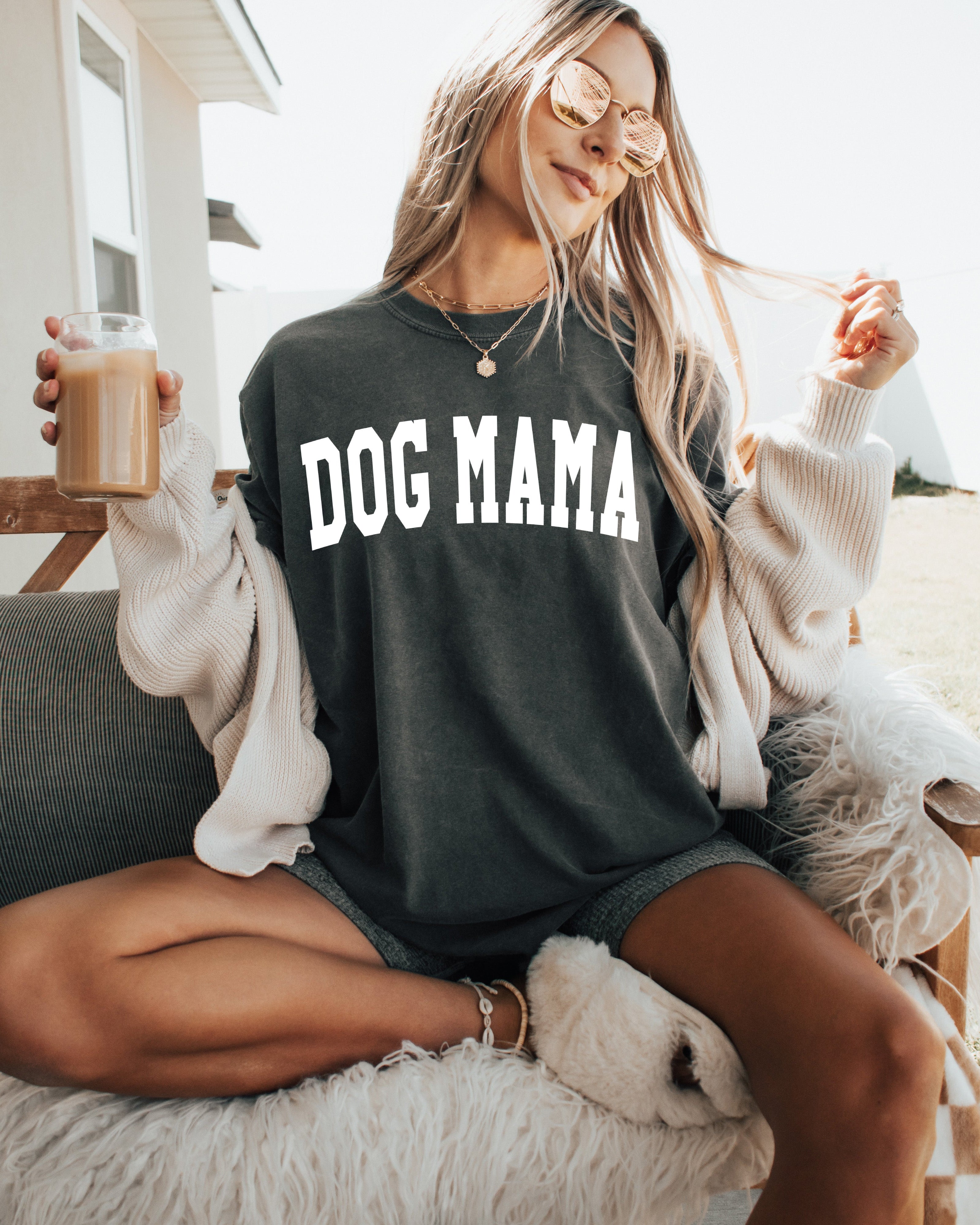 Dog Mama Comfort Colors Garment Dyed T Shirt (Condensed Font)