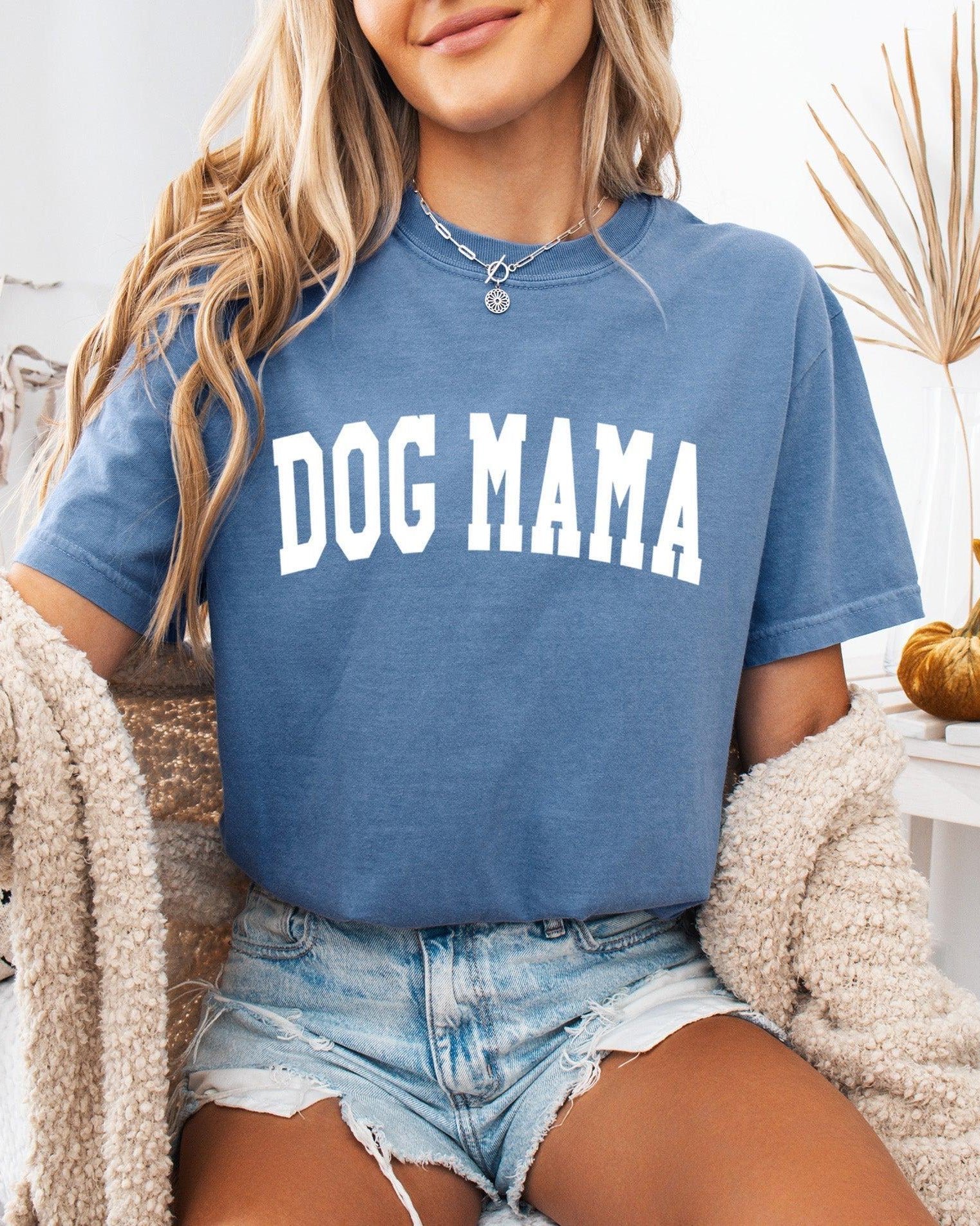 Dog Mama Comfort Colors Garment Dyed T Shirt (Condensed Font)