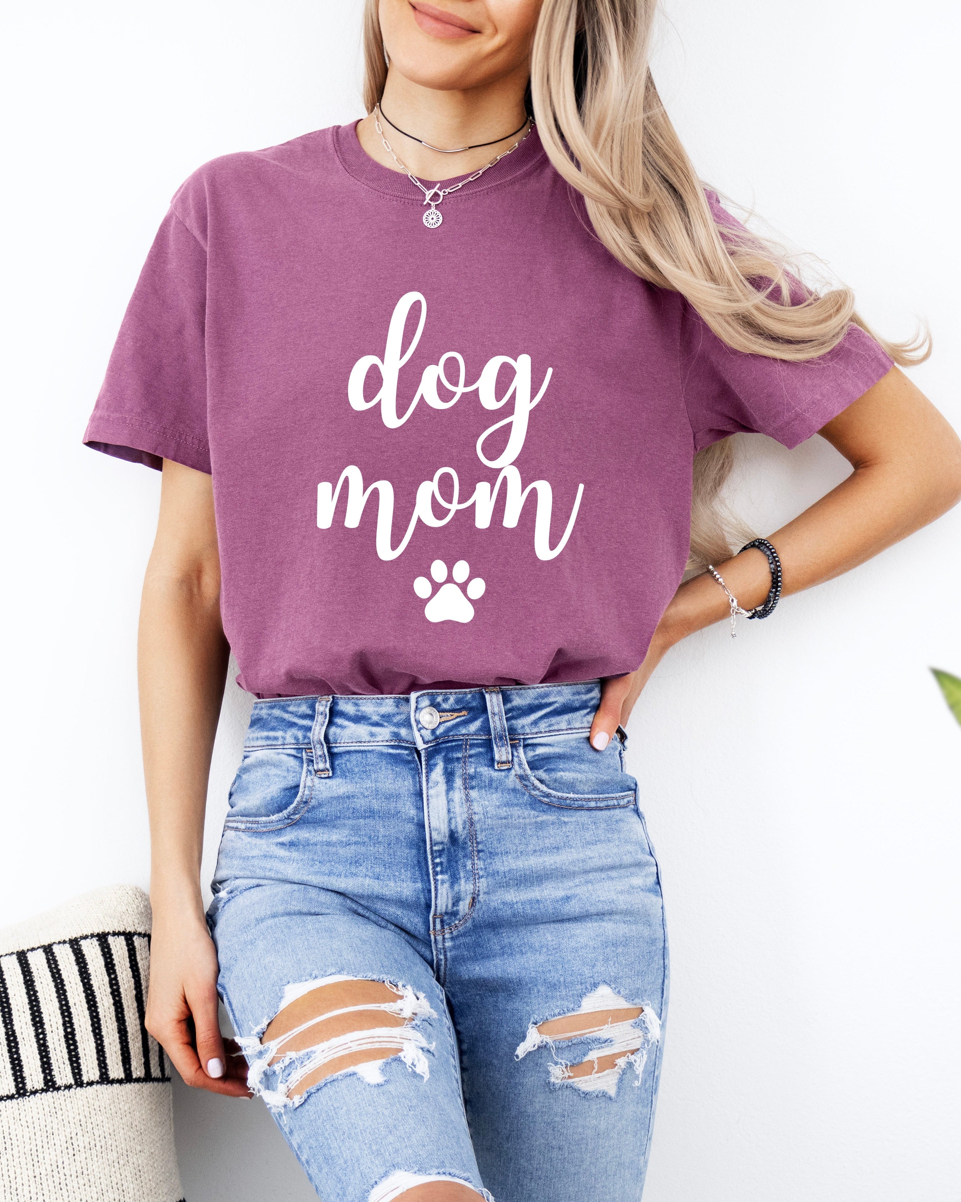 Dog Mom Comfort Colors T Shirt (Joshico Font)