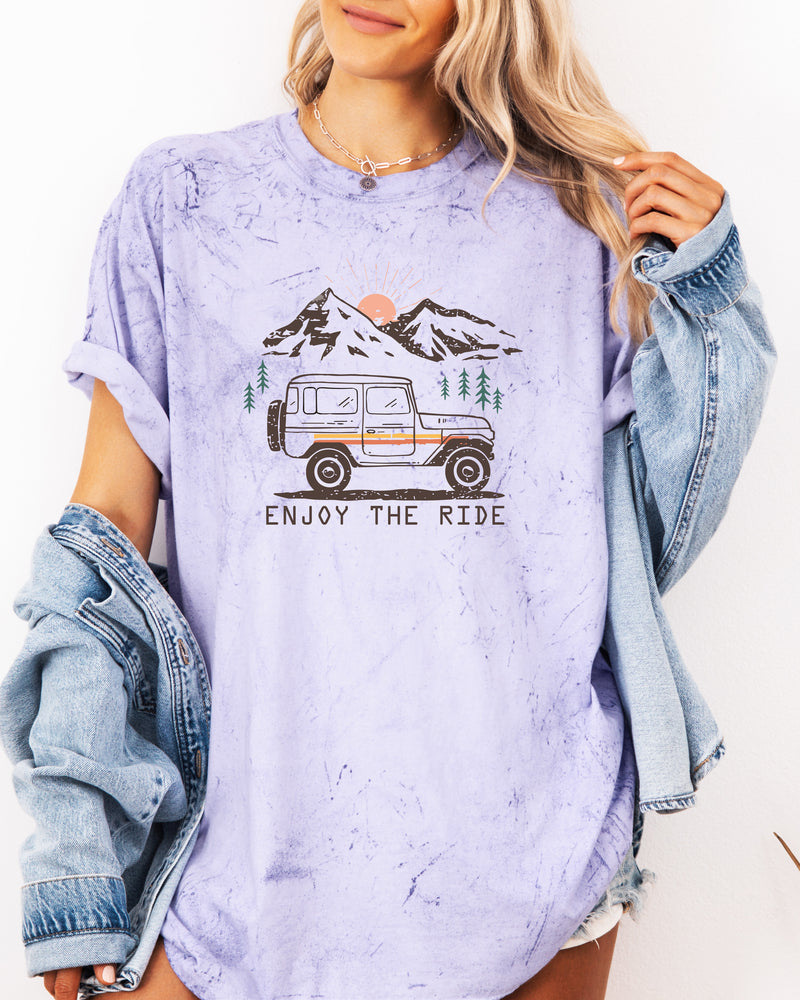 Enjoy the Ride Camping Hiking Mountain Nature Comfort Colors T Shirt