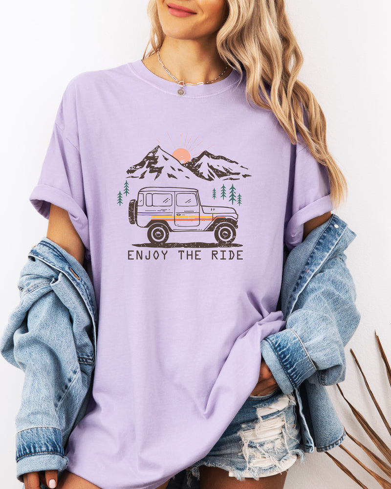 Enjoy the Ride Camping Hiking Mountain Nature Comfort Colors T Shirt