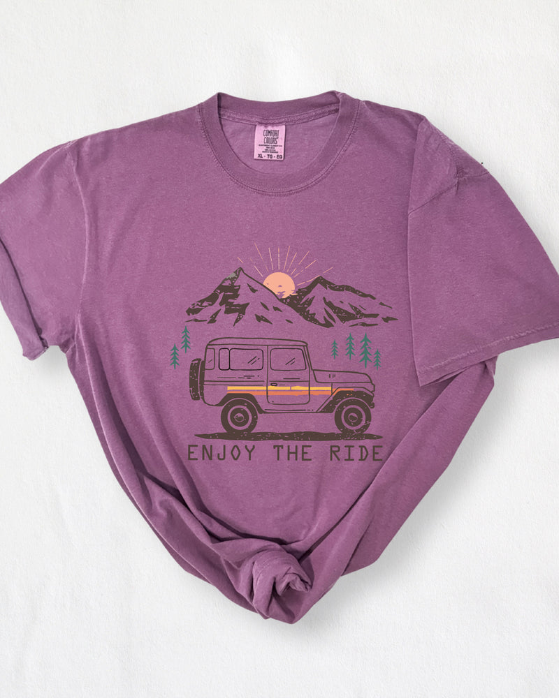 Enjoy the Ride Camping Hiking Mountain Nature Comfort Colors T Shirt
