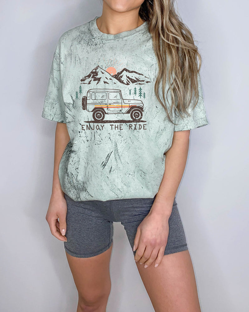 Enjoy the Ride Camping Hiking Mountain Nature Comfort Colors T Shirt