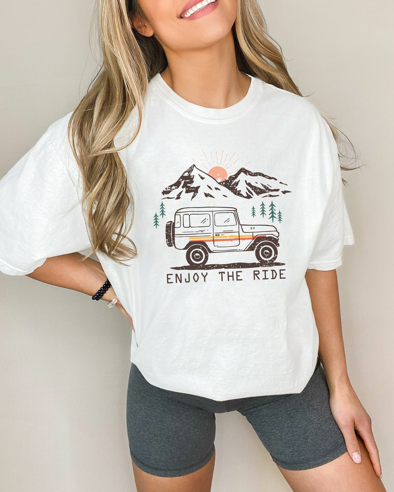 Enjoy the Ride Camping Hiking Mountain Nature Comfort Colors T Shirt