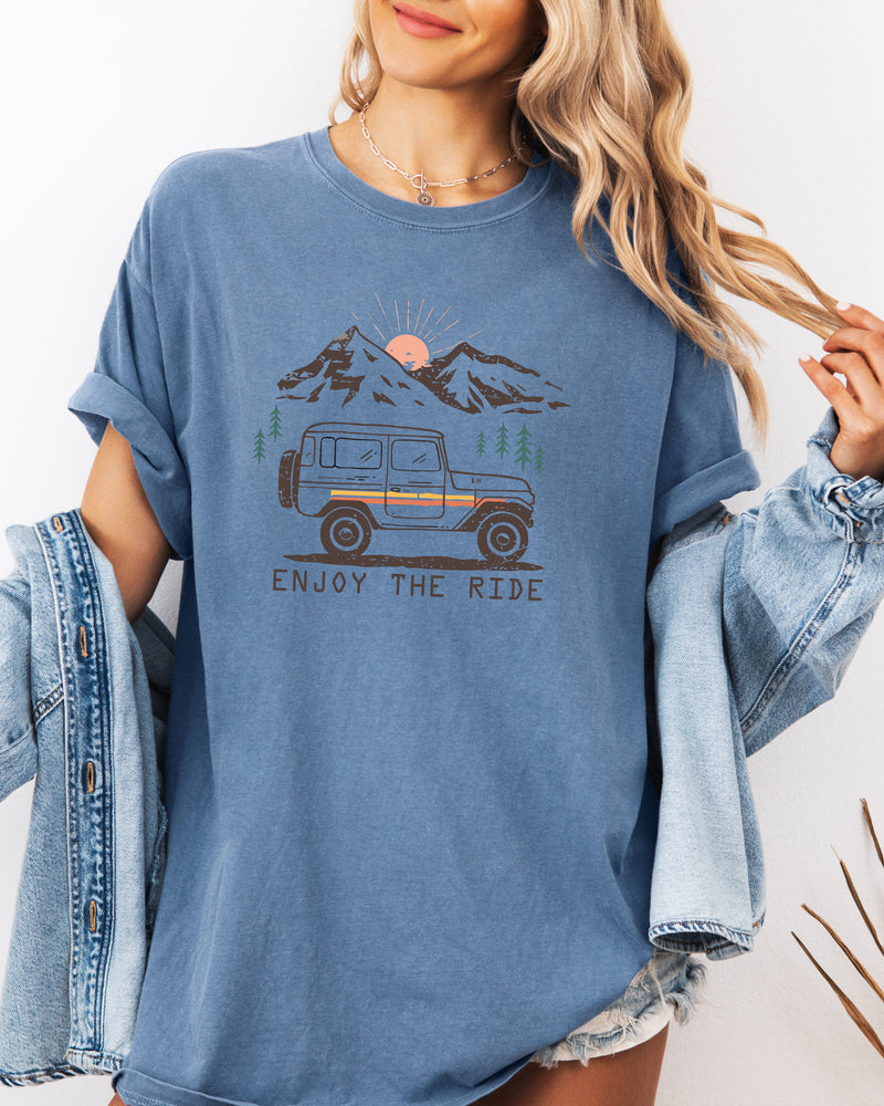 Enjoy the Ride Camping Hiking Mountain Nature Comfort Colors T Shirt