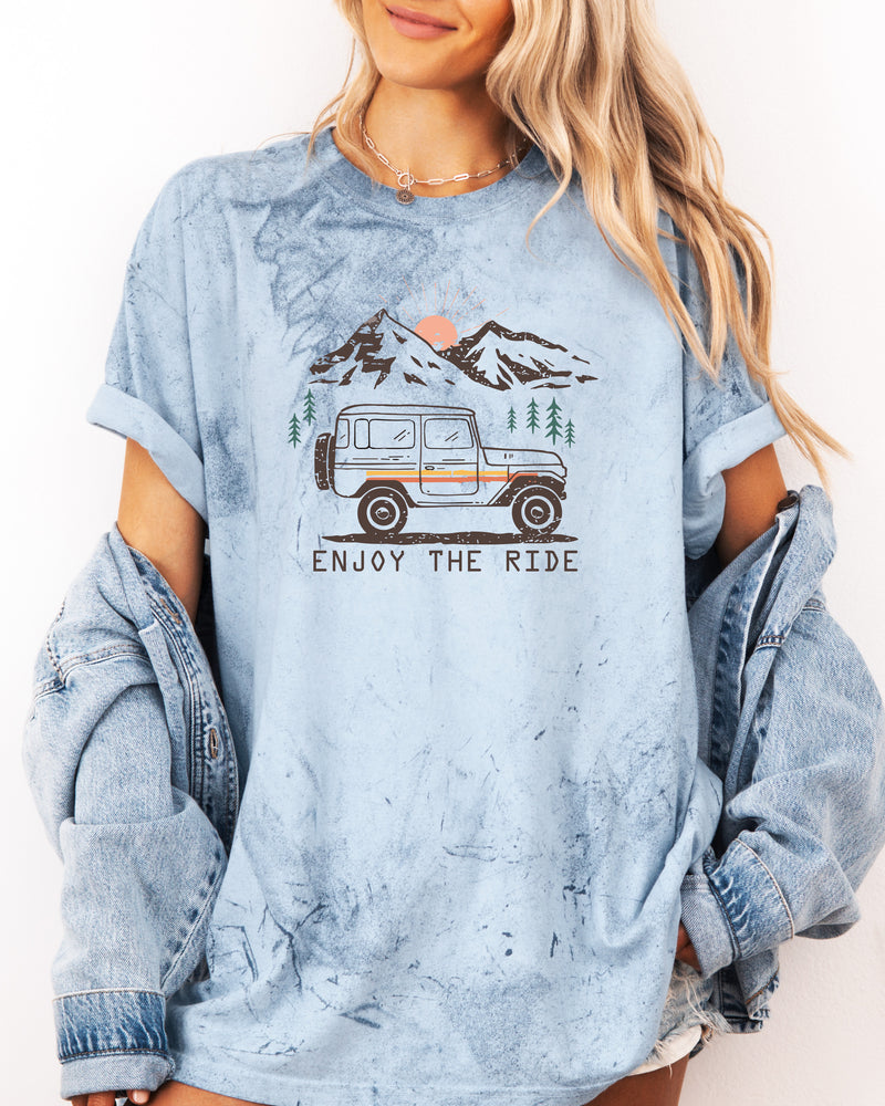 Enjoy the Ride Camping Hiking Mountain Nature Comfort Colors T Shirt
