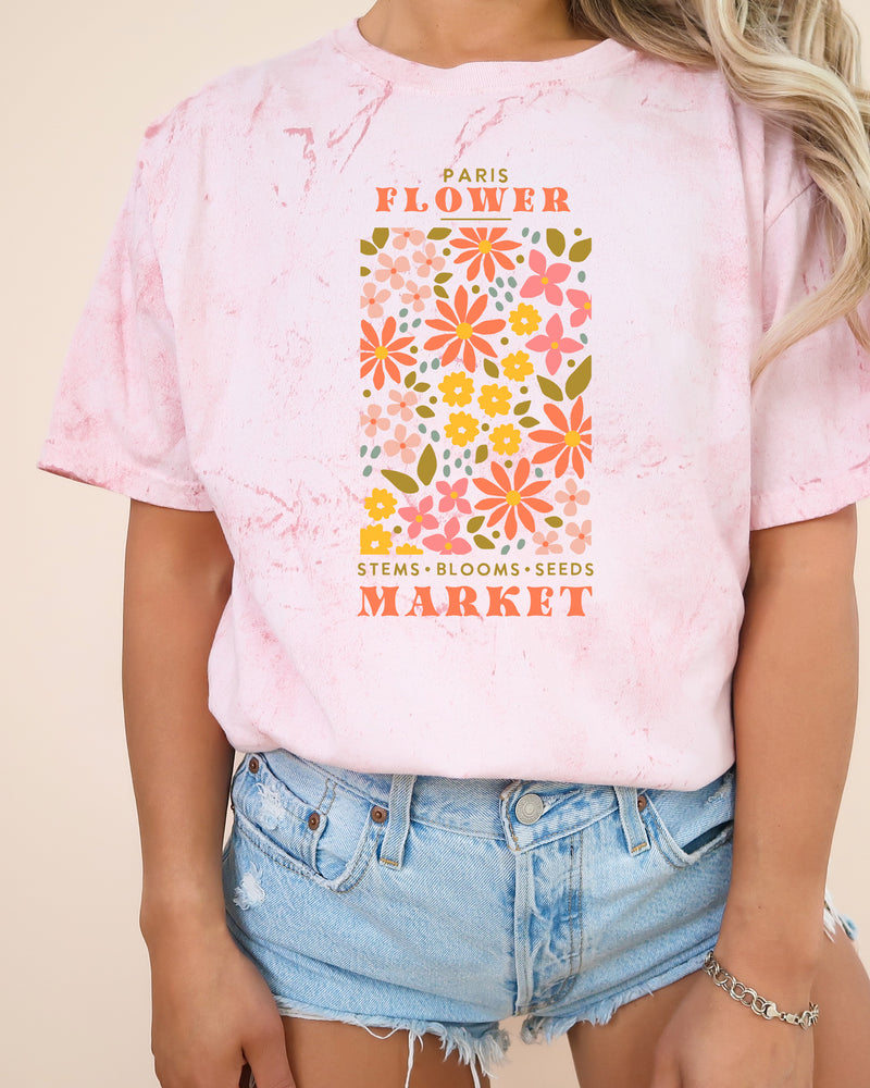 Flower Market Nature botanical Garment Dyed T Shirt