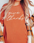 Give Thanks Fall Comfort Colors T Shirt | Thanksgiving