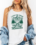 I Live for These Moments Mountain Tank Top – Comfort Colors Camping Hiking Nature Graphic