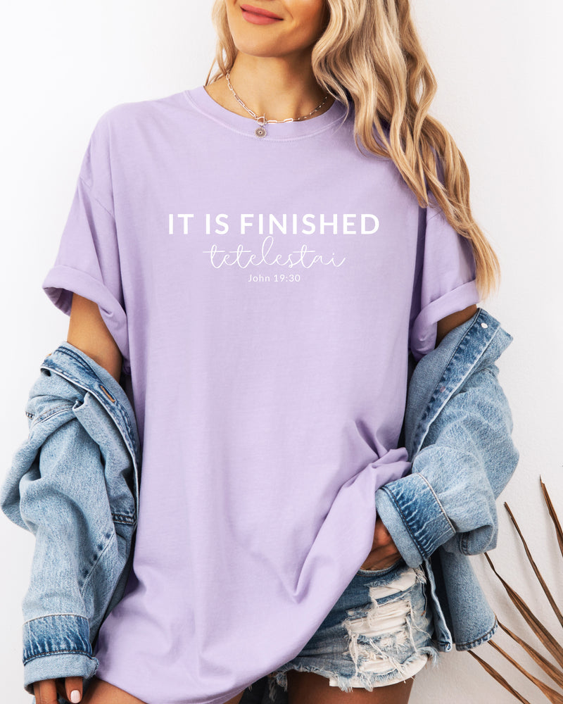 It is Finished Christian Easter Garment Dyed T Shirt