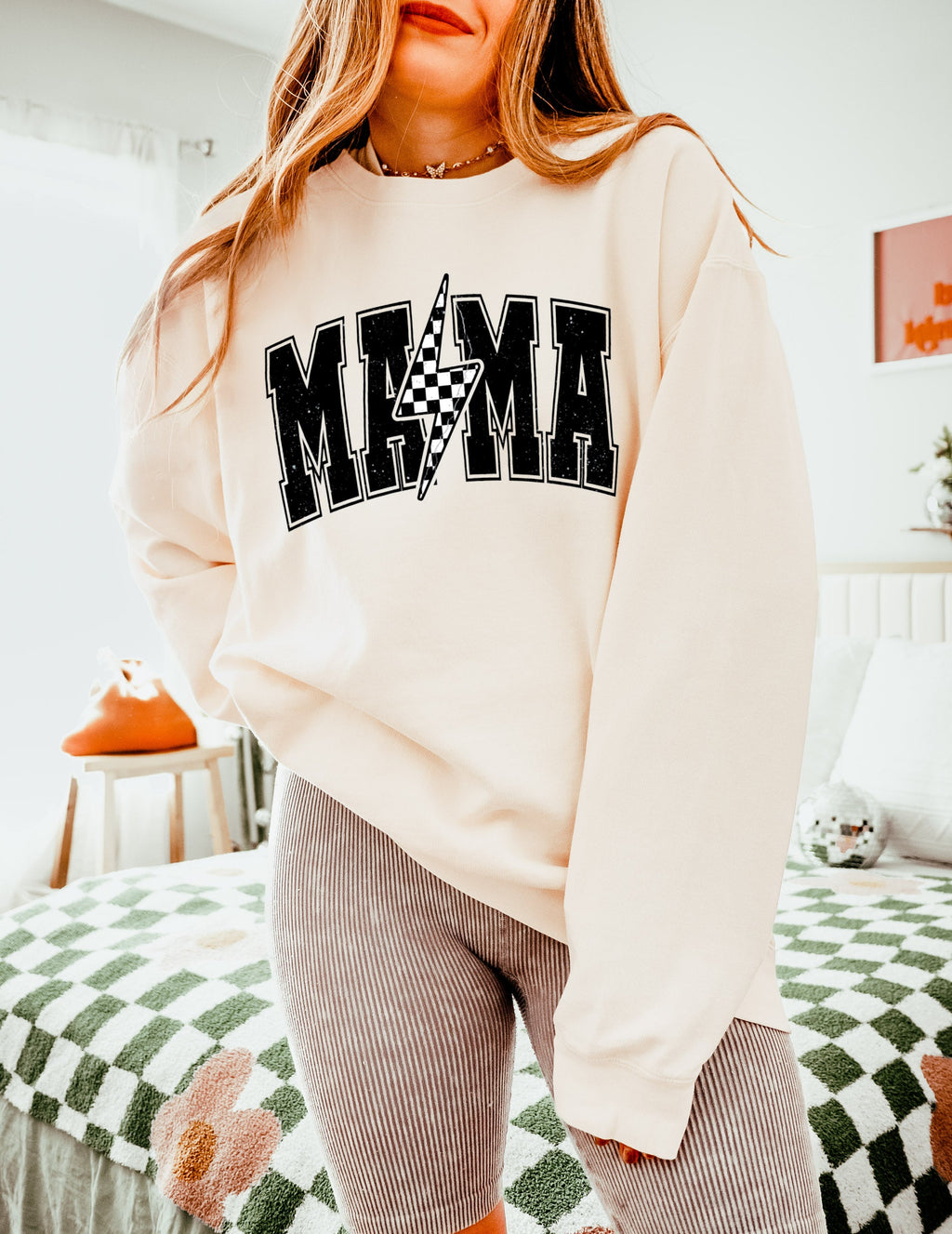Mama Lightning Garment Dyed Comfort Colors Sweatshirt (Condensed)