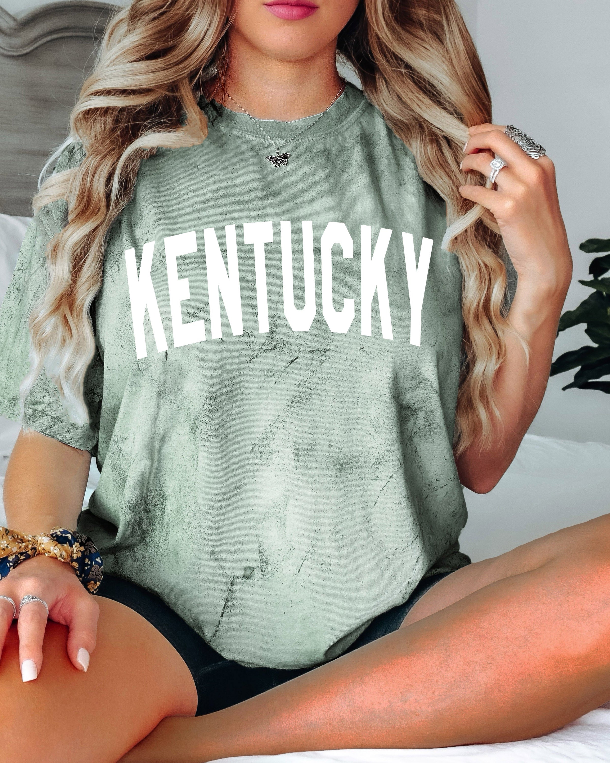 Kentucky State City Comfort Colors T Shirt (Condensed Font)