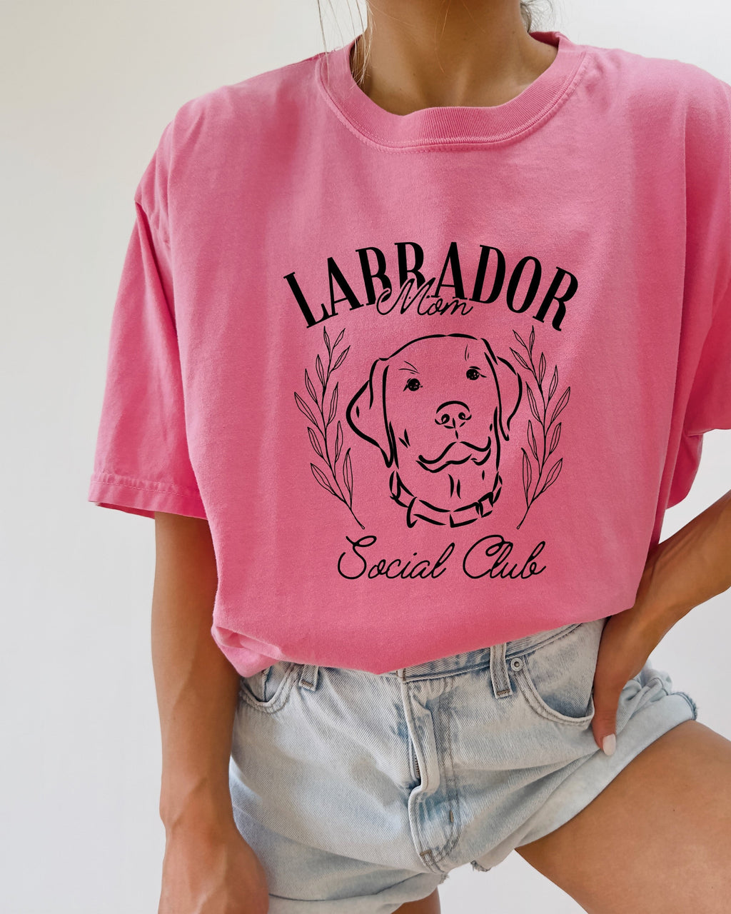 Labrador Mom Social Club Retriever Dog Mom Garment dyed T Shirt