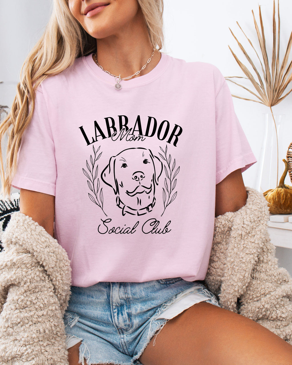 Labrador Mom Social Club Retriever Dog Mom Garment dyed T Shirt