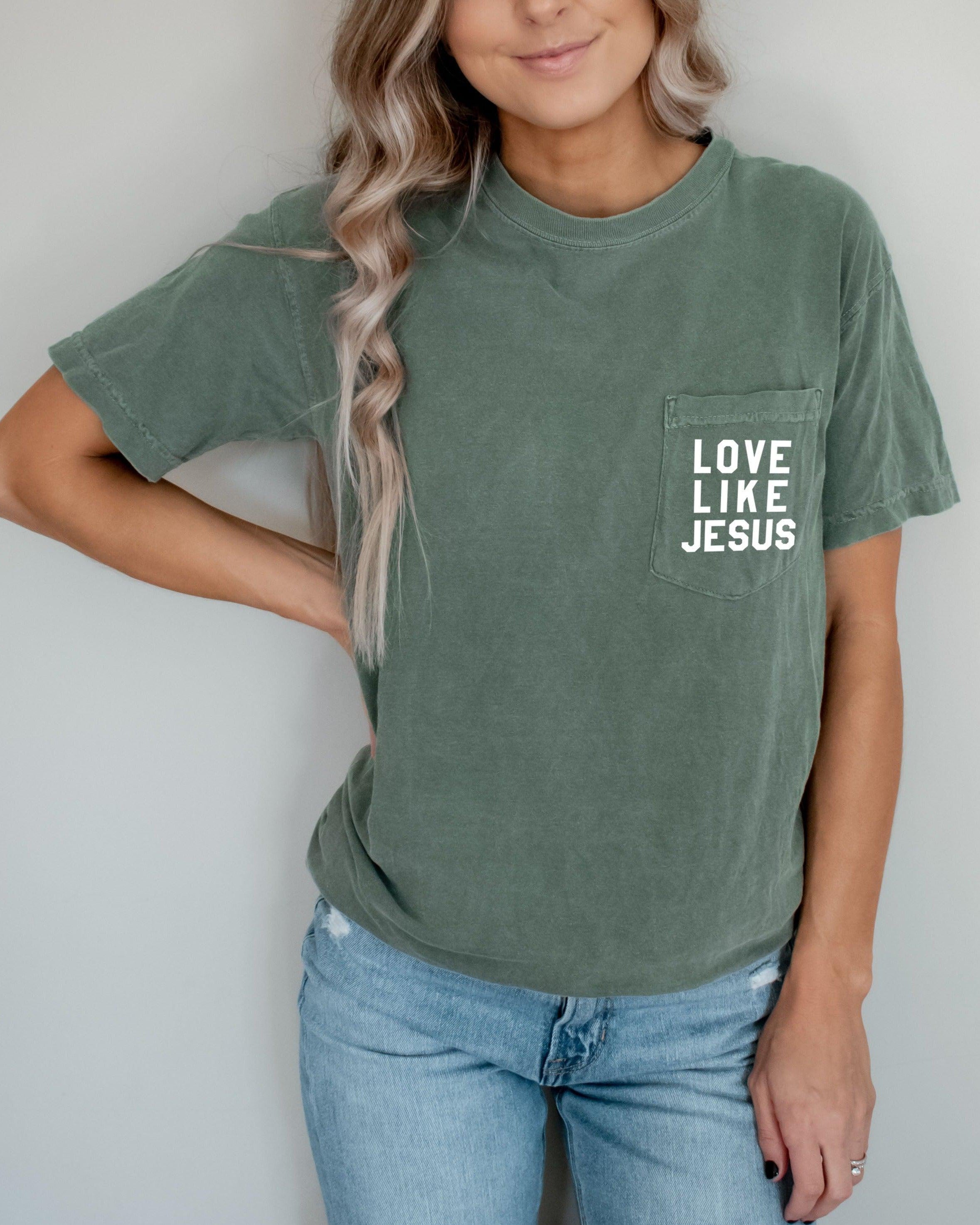 Love like Jesus Comfort Colors Pocket T Shirt | Pro life, Christian shirt