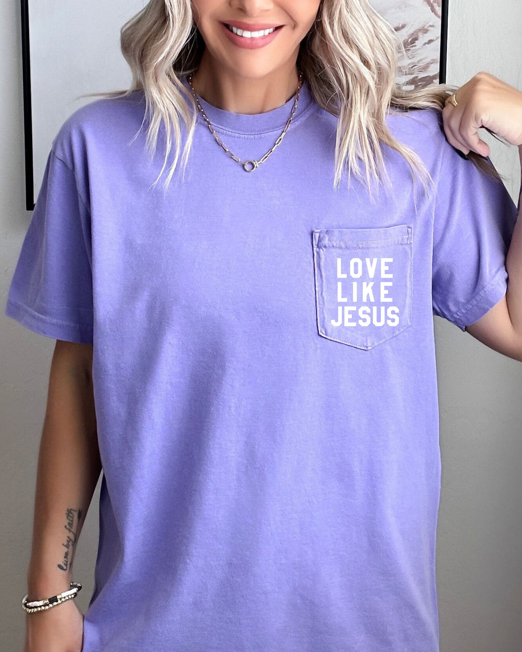 Love like Jesus Comfort Colors Pocket T Shirt | Pro life, Christian shirt
