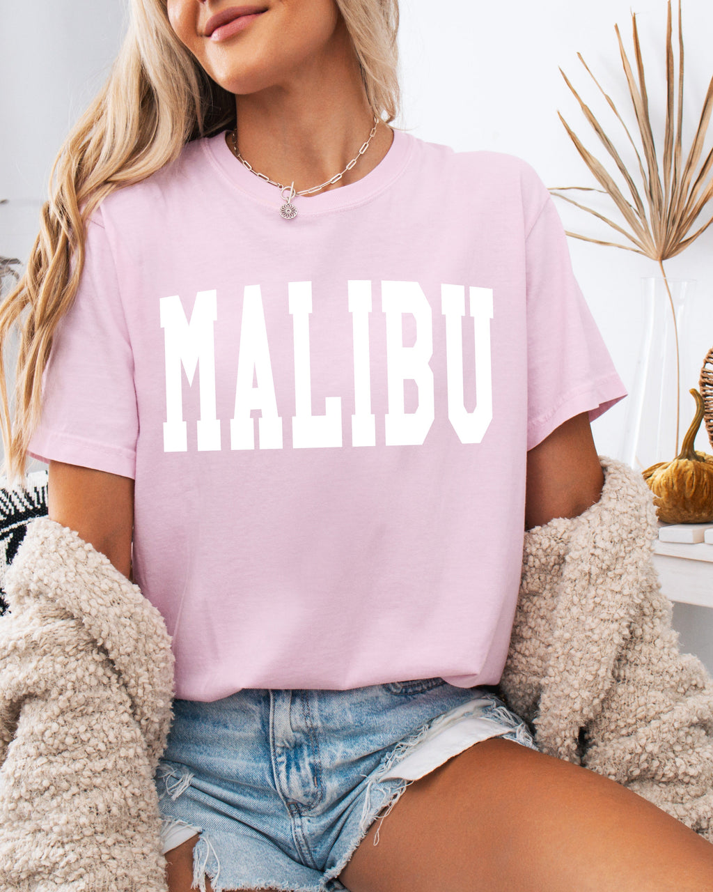Malibu California State City Comfort Colors T Shirt (Condensed Font)